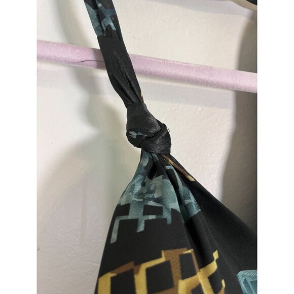 Lane Bryant Sun Dress 28 Brown Halter Maxi Babydoll Y2K Mosaic Patchwork Boho - Picture 7 of 16